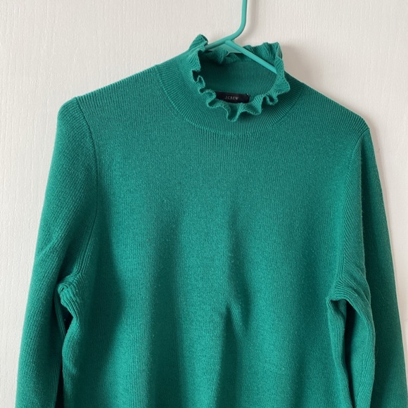Jcrew Green Ruffle-neck Sweater - Picture 2 of 5
